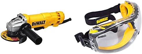 DEWALT Angle Grinder Tool, Paddle Switch, 4-1/2-Inch, 11-Amp with w/Safety Goggle (DWE402 & DPG82-11C)