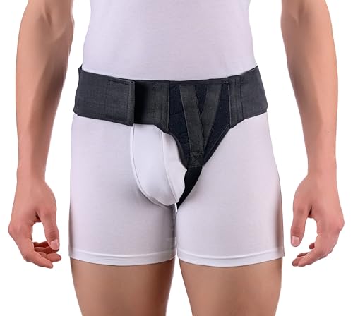 Left Side Inguinal Hernia Groin Belt Black (M 32-36)