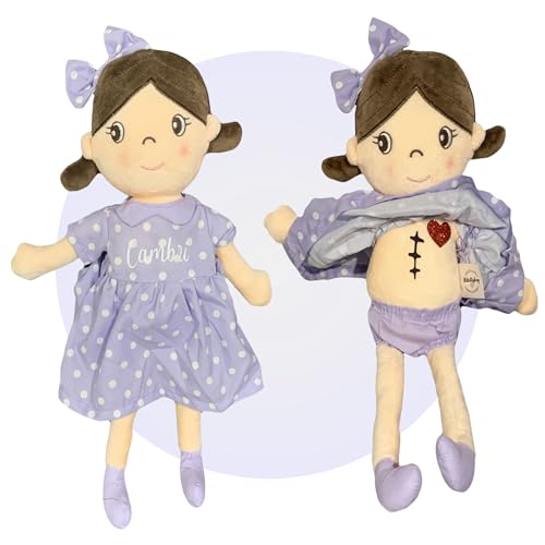 Surgery Dolls for Kids - Personalized - Choose Exact Scar Locations - Heart Surgery Dolls for Little Girls - Great Heart Surgery Gift and Scar Teaching Tool - Scoliosis Dolls by Kikilishop (Lavender)