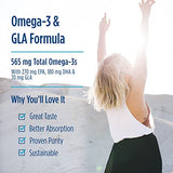 Nordic Naturals Complete Omega, Lemon Flavor - 60 Soft Gels - 565 mg Omega-3 - EPA & DHA with Added GLA - Healthy Skin & Joints, Cognition, Positive Mood - Non-GMO - 30 Servings