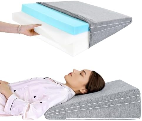 ROYALAY Adjustable Bed Wedge Pillow for Sleeping, Triangle Incline Wedge Pillow for Back Reduce Pressure, Memory Foam Pillow for Post Surgery, Back Support, Leg Elevation, Gerd Acid Reflux, Snoring