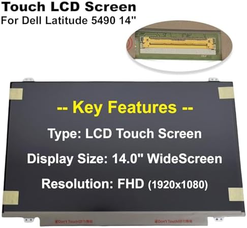 Compatible with Dell Latitude 5490 14" Laptop LCD Touchscreen FHD B140HAK01.3 8CVCF 08CVCF