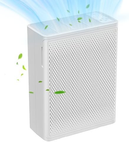 Air Purifiers for Home Large Room H13 HEPA Filter,TPLMB Air Cleaner Covers Up to 1950 Sq Ft by 24W Motor,Smoke Pets Hair Dander Odor Air Filter,24 dB For Home Bedroom Dorm Apartment Kitchen (1, White)