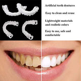 TANTISY 2 Pairs Fake Teeth, Snap on Veneers Teeth, Veneers Snap in Teeth, Instant Snap on Perfect Smile Confidence in Minutes at Home (2 Upper +2 Lower Teeth, with Box