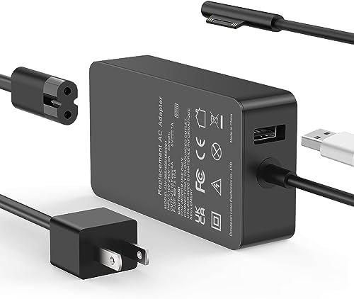 Surface Pro Charger 65W Surface Laptop Charger, Compatible with Microsoft Surface Pro 9/8/7/6/5/4/3/X Surface Go 3/2/1 Surface Laptop 5/4/3/2/1 Surface Book 3/2/1 Microsoft Surface Charger