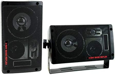 Pyramid 2060 300W 3-Way Car Audio Mini Box Speakers Indoor Stereo System (Pair) (Renewed)