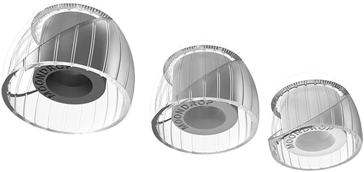 MOONDROP Spring Tips Silicone Eartips for Nozzle Diameter from 4.8mm-6.4mm Acoustic waveguide + Double Support Structure Silicone Earphone Ear-Tips 3pairs (S-3pairs)