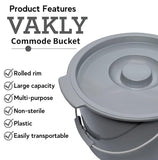 Commode Bucket with Lid and Handle - Replacement Pail and Cover for Most Standard and Bariatric Commodes and Bedside Toilets - 8 quart / 2 Gallon Capacity