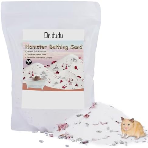 DR.DUDU Hamster Bath Sand, 6.6lb Dust Free Desert Sand or Potty Litter Sand for Hamster Chinchillas Gerbil Syrian Mice Small Animals (White, Flower Smell)