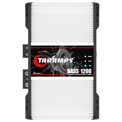Taramps Bass 1200 2 Ohms Monoblock Amplifier 1200 Watts Rms 1 Channel 14.4VDC Output Power, Full Range RCA/High Level Input, Car Audio Sub/Bass System - Monitor Level Remote Included