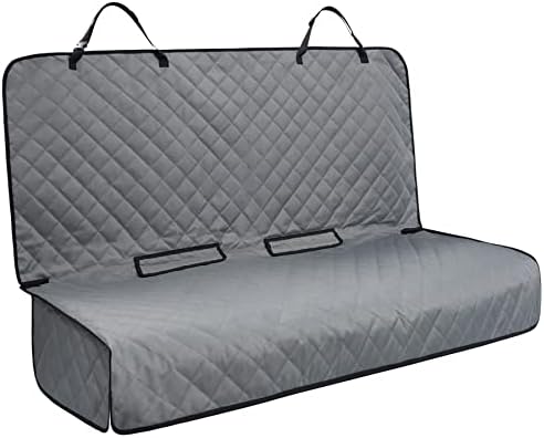 Bench Car Seat Cover Protector - Waterproof, Heavy-Duty and Nonslip Pet Car Seat Cover for Dogs with Universal Size Fits for Vehicles, Trucks & SUVs(Grey)