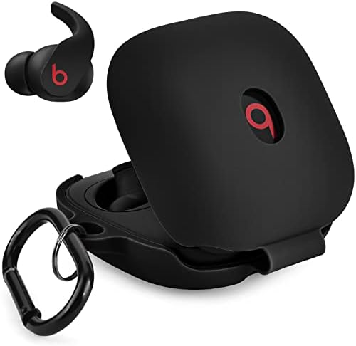 Case for Beats Fit Pro, VISOOM Soft Case for Apple Beats Fit Pro 2021 Silicone Protective Beats Pro Case Shockproof Beat Pro Fit Earbuds Case Cover with Keychain (Black)
