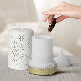 Earnest Living Essential Oil Diffuser White Ceramic Diffuser 100 ml Timers Night Lights and Auto Off Function Home Office Humidifier Aromatherapy Diffusers for Essential Oils