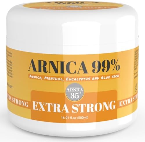 35 - Arnica Gel for Bruising Extra Strong 98% 16.9 Fl Oz, Massage of Muscles and Joints, Natural and Dermatologically Tested Formula - Made in Italy