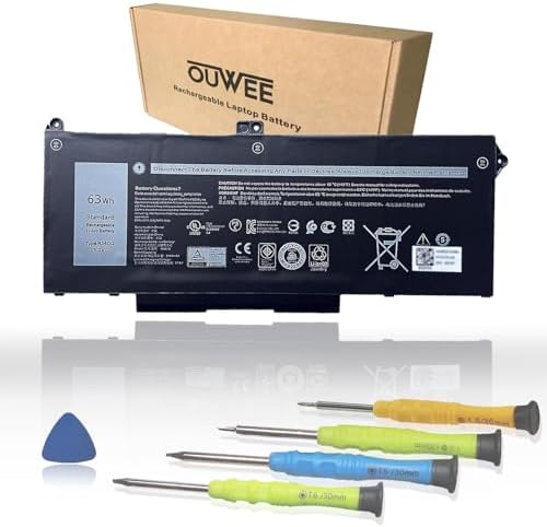 RJ40G 63Wh Laptop Battery Replacement for Dell Latitude 14 5420 Latitude 15 5520 Precision 15 3560 Series Laptop 01K2CF 075X16 WY9DX P137G P137G001 P104F P104F001 0WK3F1 0M3KCN 005R42 15.2V 3941mAh