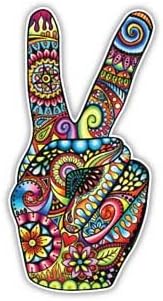 Peace Sign Sticker Hand Deuces Decal by Megan J Designs - Laptop Window Car Vinyl Sticker