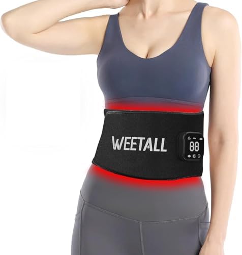 Cordless Red Light Therapy Belt: Portable Wireless Infrared Light Wrap Vibration Massage Belt with Heat for Back, Waist, Shoulder Pain Relief, Gifts for Women at Home