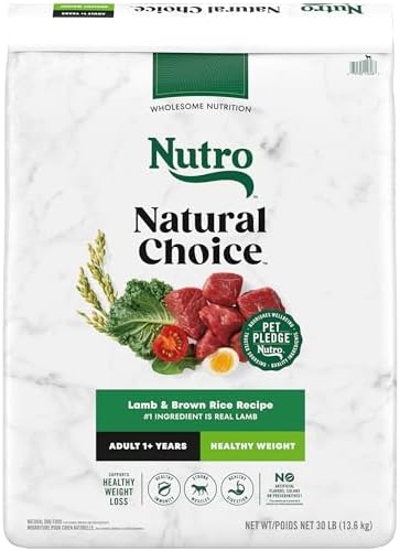 Nutro Natural Choice Adult Healthy Weight Dry Dog Food, Lamb and Brown Rice Recipe, 30 lbs.