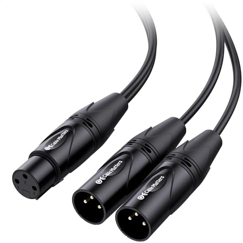 Cable Matters Balanced XLR Splitter Cable 1.5ft / 0.5m, XLR Y Splitter Cable 2 Male to 1 Female, XLR Y Cable 1 Female 2 Male