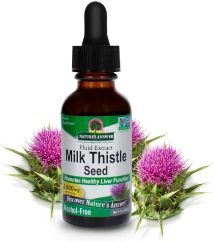 Nature's Answer Milk Thistle 2000 mg 1oz Extract | Promotes Liver Function | Non-GMO, Kosher Certified, Gluten-Free | 2 Pack