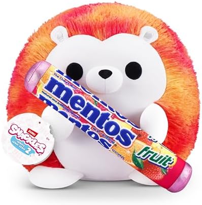 Snackles Series 2 Hedgehog & Mentos 14 Inch Plush by ZURU, Ultra Soft Plush, Collectible Plush with Real Licensed Brands, Stuffed Animal, Giftable