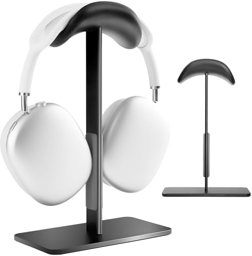 AirPods max Stand with Sleep Mode, Headphone Stand for Desk, Aluminum, Anti-Slip Base, ABS Protection, Anti-Scratch Touch Surface (Black)