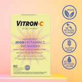 Vitron-C High Potency Iron Supplement, Immune Support, 125mg Vitamin C, 60 Count, Pack of 1