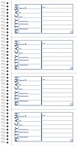 Adams Spiral Petty Cash Book, 2-Part, Carbonless, 4 Messages per Page, 200 Sets per Book (SC1156)