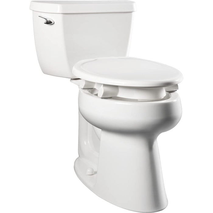 Bemis Assurance 3" Raised Toilet Seat for Seniors, Clean Shield Guard, Secure Hinges, Elongated, White