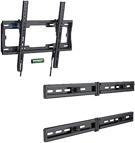 Pipishell UL Listed Tilt TV Wall Mount Bracket Low Profile for Most 23-55 Inch TVS & Pipishell Universal TV Wall Plate Extension Bracket