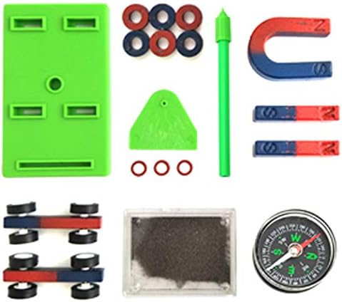 EUDAX Labs Junior Science Magnet Set for Education Science Experiment Tools Icluding Bar/Ring/Horseshoe/Compass Magnets