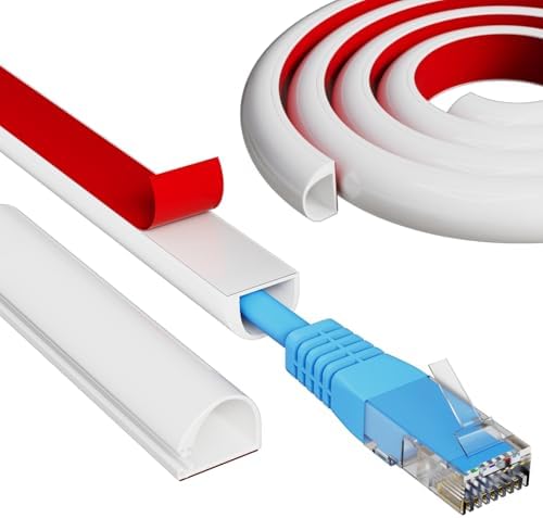 78" Side Open One Cord Hider for Wall Mounted Tv,Extension Cable Cover to Hide Conceal Cords Along Wall,Wire Raceway Management Cable Concealer Channel,Electric Cord Organizer Wiremold,White