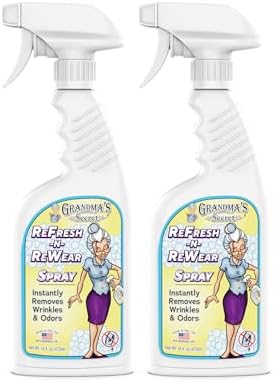 Grandma's Secret Refresh N ReWear Spray - Instantly Removes Wrinkles & Odors - Wrinkle Release, Fabric Refresher Spray, Chlorine, Bleach and Toxin-Free - 16 Ounce, 2 Pack