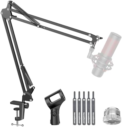 InnoGear Boom Arm Microphone Mic Stand for Blue Yeti HyperX QuadCast SoloCast Snowball Fifine Shure SM7B and other Mic, Large