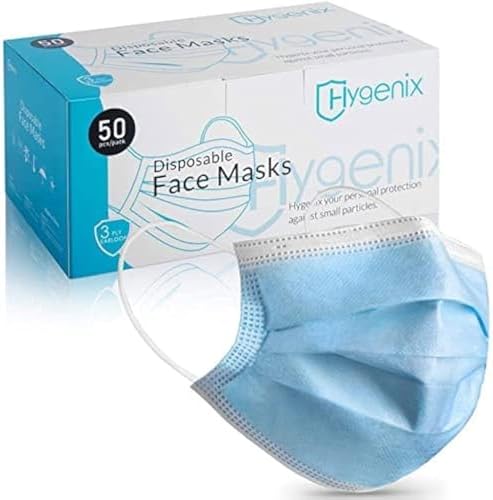 Hygenix 3ply Disposable Face Masks PFE 99% Filter Quality Tested by a US lab (Pack of 50 Pcs)
