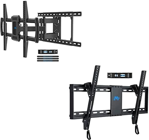 Mounting Dream MD2296-24K Full Motion TV Mount for 42-84 Inch TVs with Max VESA 600x400mm up to 100 LBS, MD2268-LK Tilt TV Mount for 32-75 INES TVs Fits 16", 18", 24" Studs with Loading 132 lbs