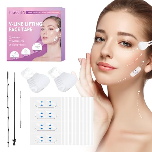 160PCS Neck Tape,Neck Tape lifting Invisible,Face Tape,Face Lift Tape,Face Lift Tape Invisible,V-Shaped Instant Face Tapes for Lifting Sagging Skin Eyes Neck Double Chin Wrinkles Waterproof Mix Box