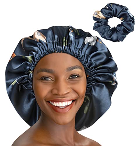 Winitas Large Silk Satin Bonnet for Black Women Curly Hair Adjustable