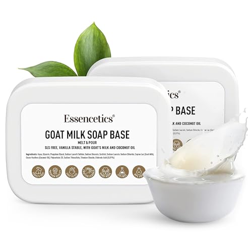 5LB - Goats Milk Soap Base - SLS Free, No Palm Oil - Organic Melt and Pour Soap Base for Soap Making - Made from Premium Glycerin - Use with Soap Making Supplies - (5 Pound)
