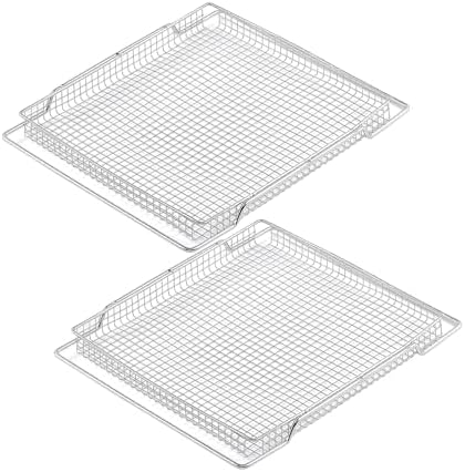BOV800XL Air Fryer Basket Replacement Parts for Breville Countertop Smart Oven Air Fryer Rack 304 Stainless Steel Oven Rack Convection Toaster Oven BOV845BSS Wire Rack B0V800XL Mesh Basket 2 Pcs