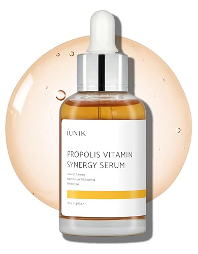 IUNIK Propolis 70% Vitamins 17% Synergy Serum - Centella Asiatica Calming Soothing Deep Nourishing for Dry Dull Spot Hyperpigmentation Sensitive Acne-prone Skin No Pore Clogging Korean Skincare