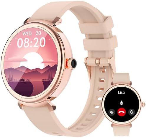 Smart Watch for Women with Answer/Make Call,1.27" HD Waterproof with DIY Faces,Fitness Tracker Smart Watch with Heart Rate,SpO2,Sleep Monitoring Compatible with iOS/Android