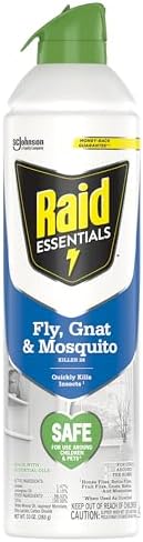 Raid Essentials Fly, Gnat, and Mosquito Killer Aerosol Spray, Safe for Use Around Children and Pets, 10 oz