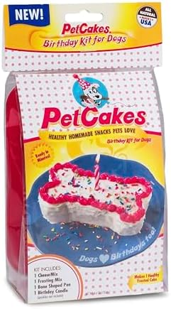 Dog Birthday Cake Kit - All Natural Treats - Puppy to Large Dogs, Cheese Flavor - 5.5 Oz