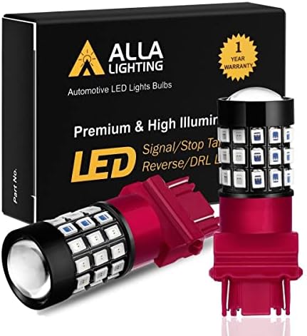 Alla Lighting Newly Upgraded 3156 3157 Red LED Bulbs, Brake Tail, Turn Signal Lights, Super Bright 3056 3057 4157 3047 LL 4057 3457-KX 12V SMD LED Stop Lamps