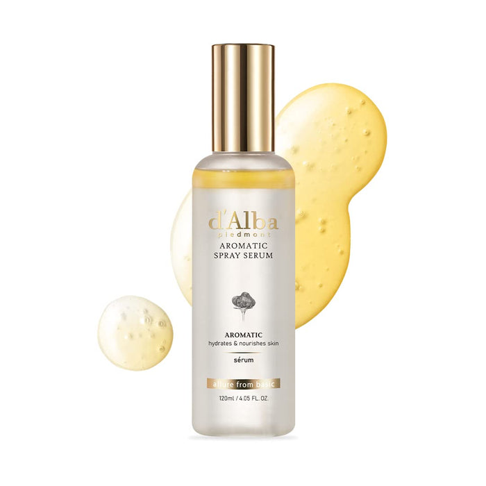 d'Alba Italian White Truffle First Aromatic Spray Serum, fragrant VEGAN glowy hydrating antioxidant serum face mist, deep hydration skin firmness serum 4.05 fl.oz