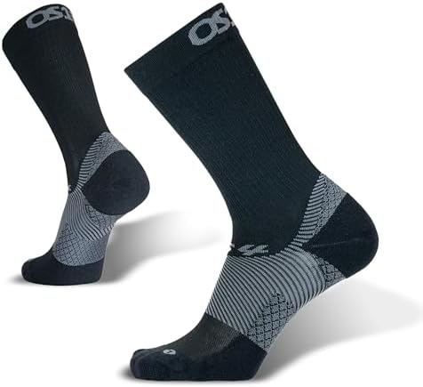 OS1st FS4 Crew length Plantar Fasciitis Socks for relief from heel and arch pain, swelling, and painful plantar fasciitis
