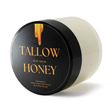Tallow Honey Skin Balm (2 oz) - Organic Grass Fed Beef Tallow & Raw Wild Honey - Full Body & Face Moisturizer, All Purpose Natural Skin Care, Hydrating, Soothing, Moisturizing, No Oils