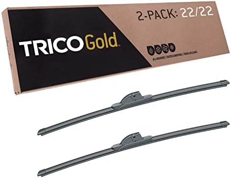 TRICO Gold 22" + 22" Premium Automotive Replacement Windshield Wiper Blades (Set of 2), Passenger and Driver Side All-Weather Beam Wiper Blades for Select Vehicle Models