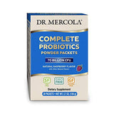 Dr. Mercola Complete Probiotics Powder Packets, 30 Servings (30 Packets), 70 Billion CFU, Natural Raspberry Flavor, Dietary Supplement, Digestive & Immune Support, Non-GMO